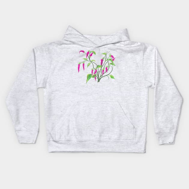 AUTUMN BUSH WITH PINK BERRIES . Kids Hoodie by aroba